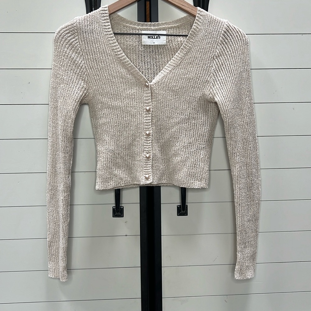 ROLLA’S crop ribbed cardigan Small